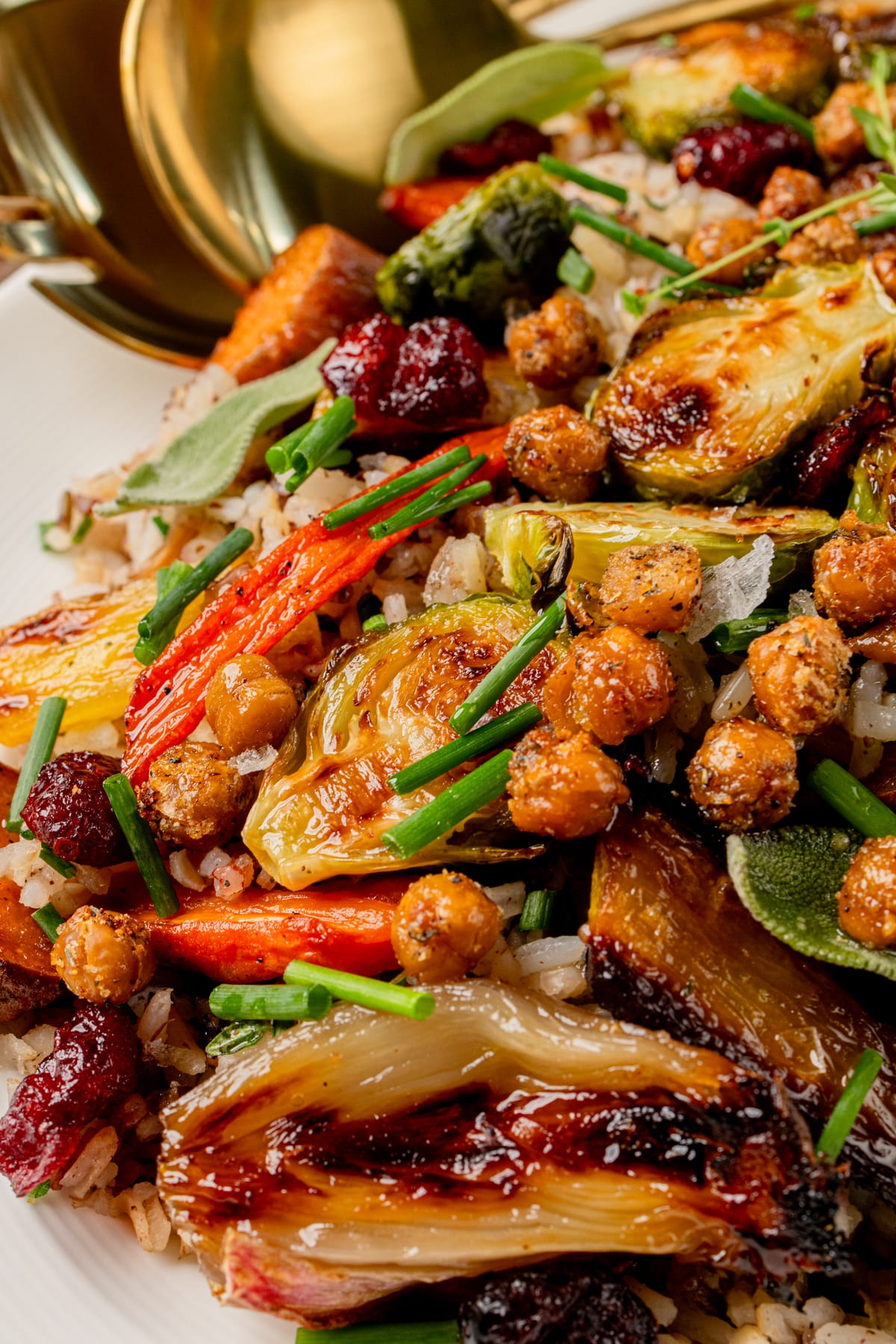 Harvest Roasted Vegetable Platter with Wild Rice and Warm Herb Dressing
