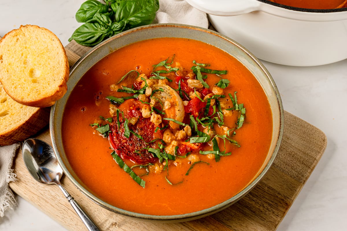 Roasted Tomato & White Bean Soup 