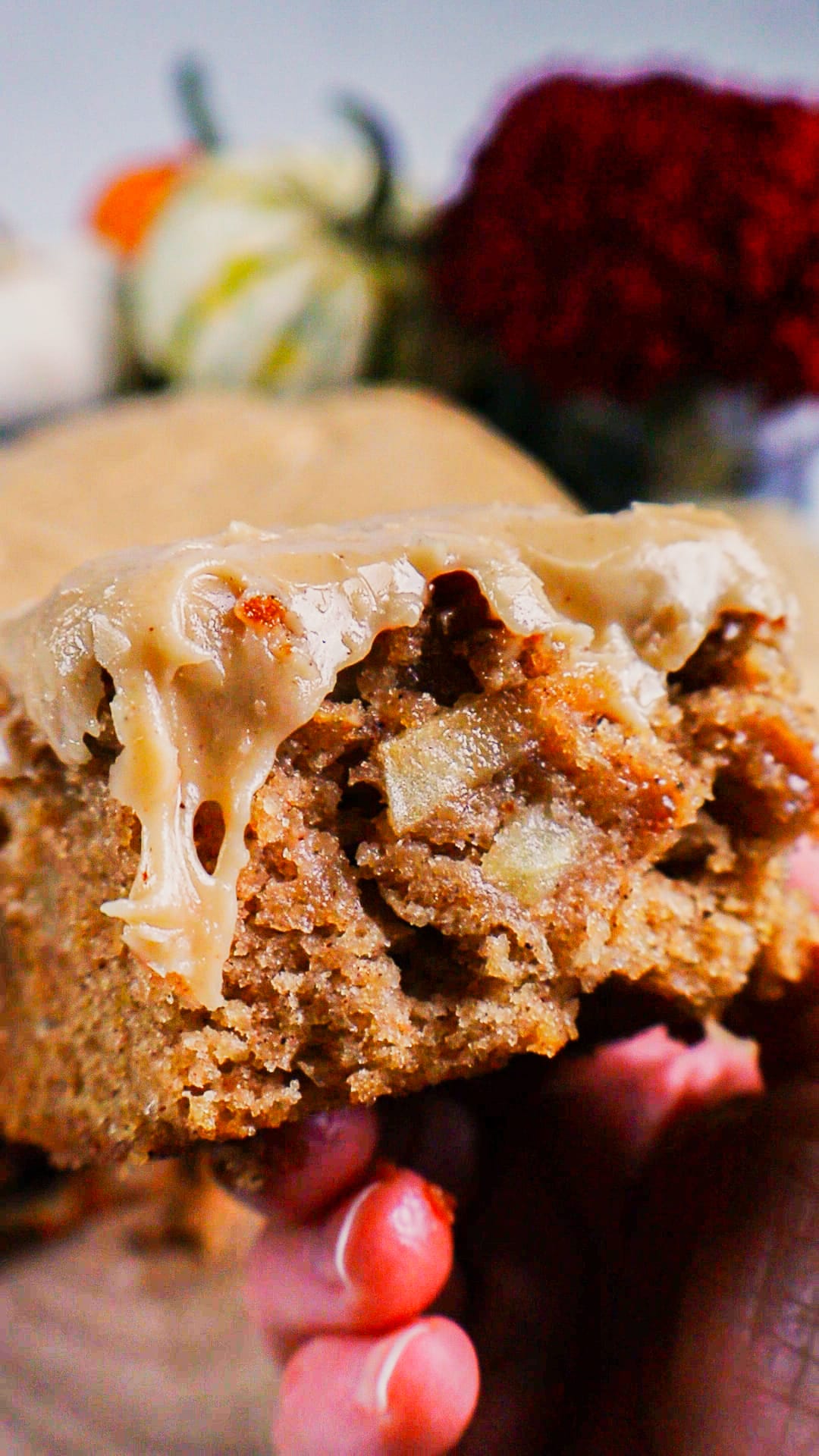 Vegan Old-Fashioned Apple Cake with Brown Sugar Frosting