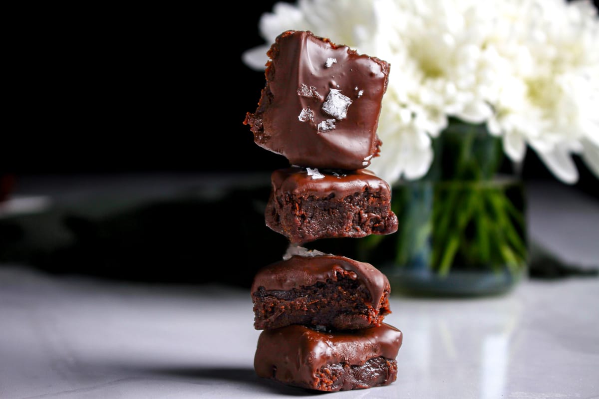 Chocolate-Dipped Brownie Bites