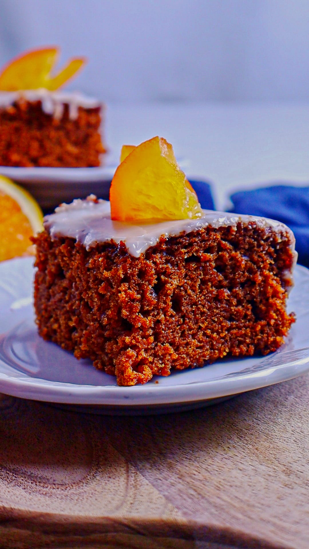 Gingerbread Snack Cake with Orange Glaze