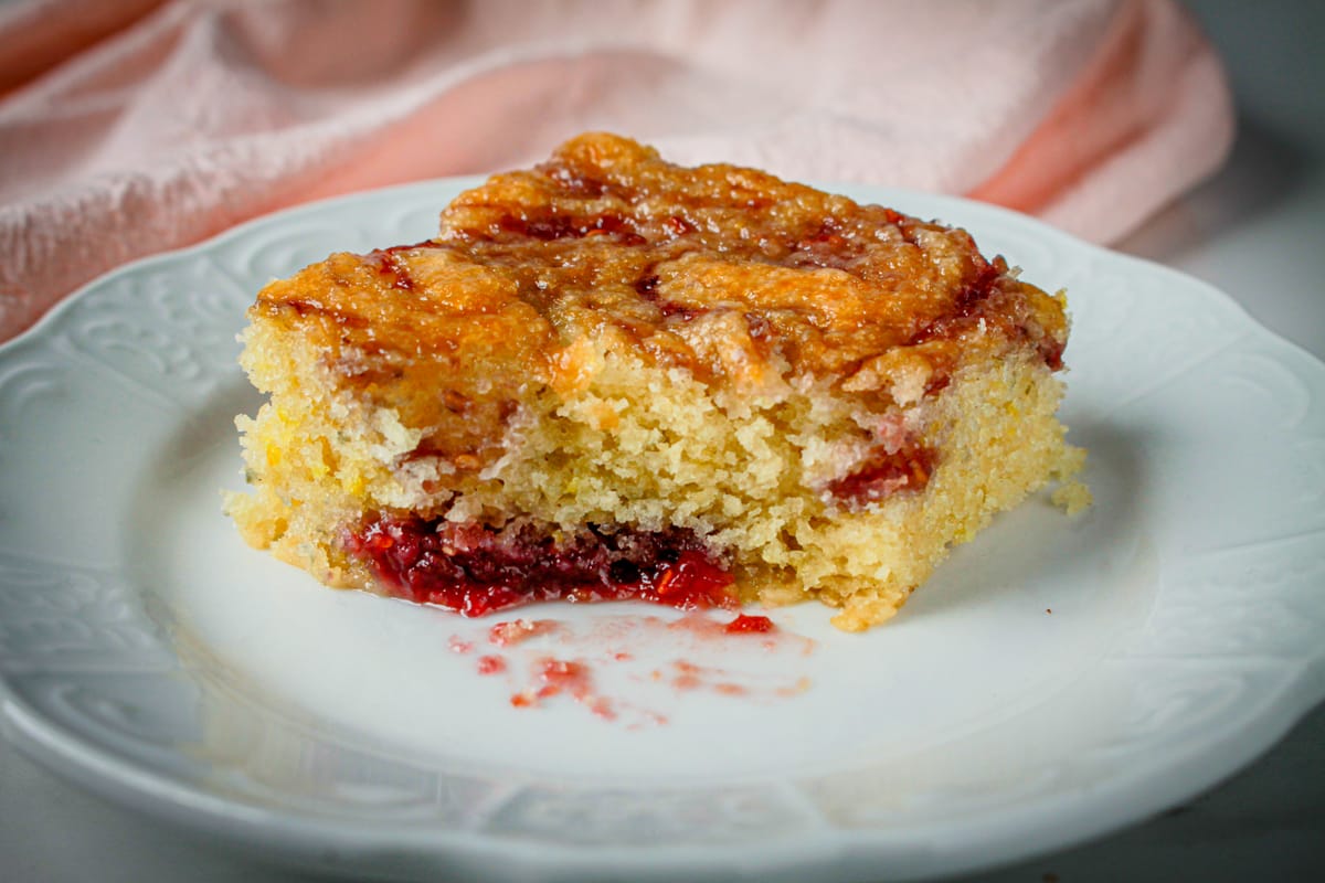 Raspberry Lemon Snack Cake (Egg-Free, Dairy-Free, Nut-Free)