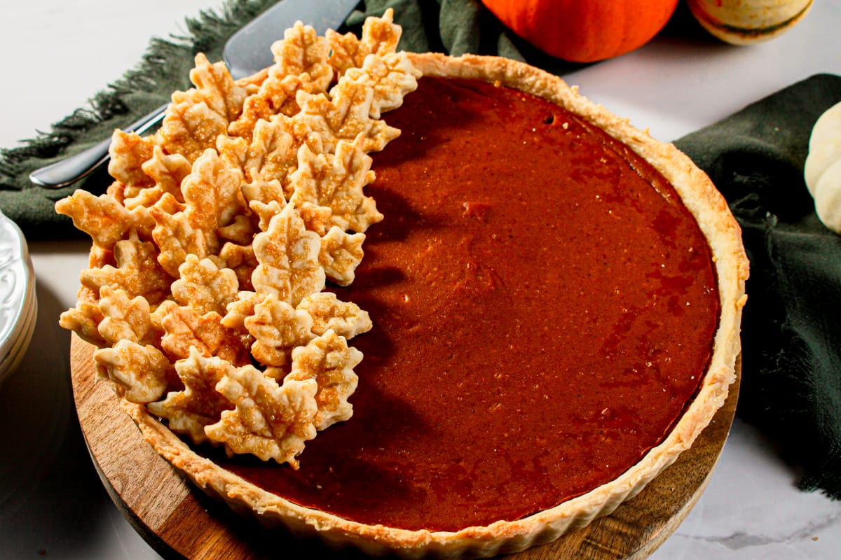 Pumpkin Pie Leaf Tart