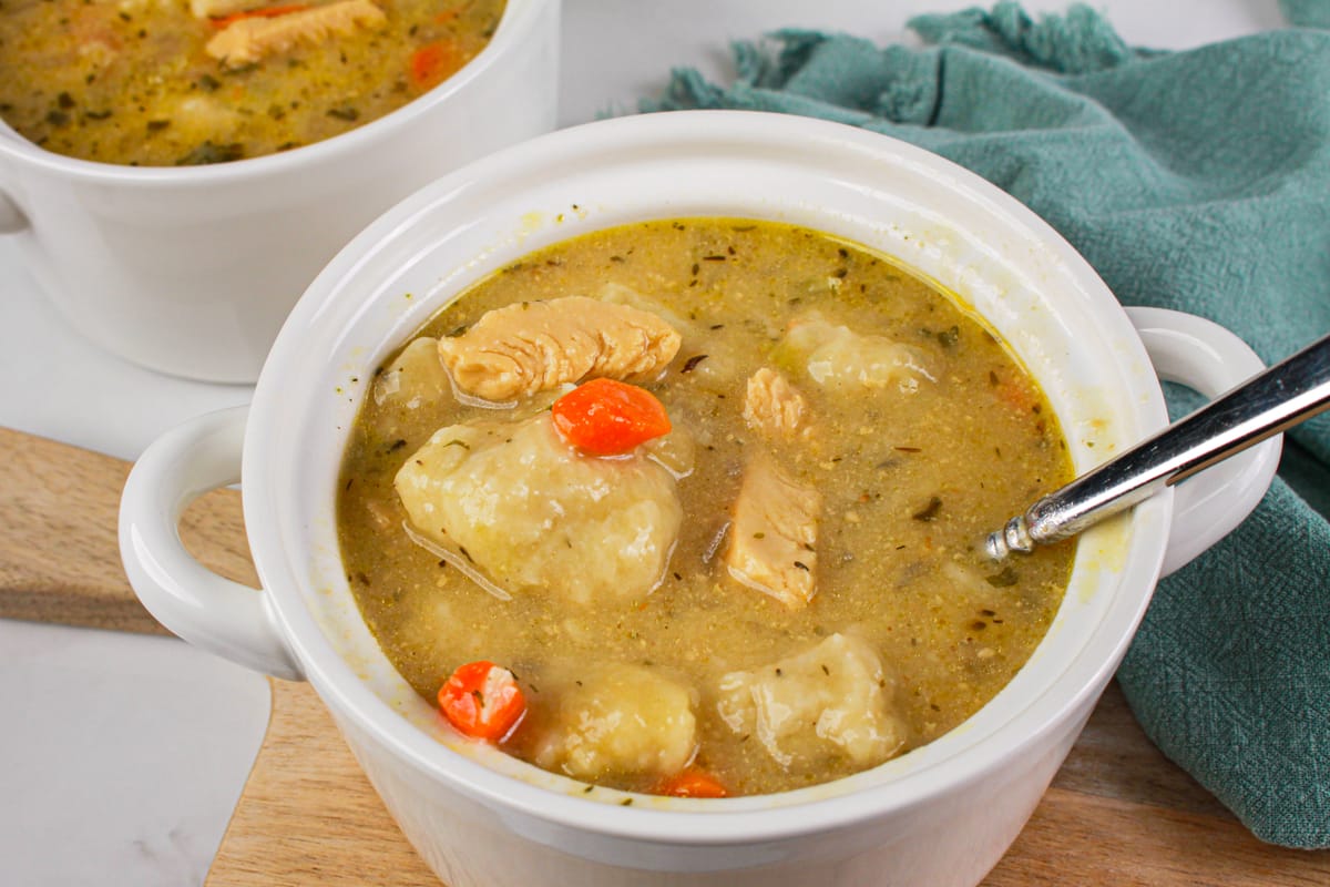 Vegan Chicken and Herb Dumplings with MorningStar Farms Chik'n Strips