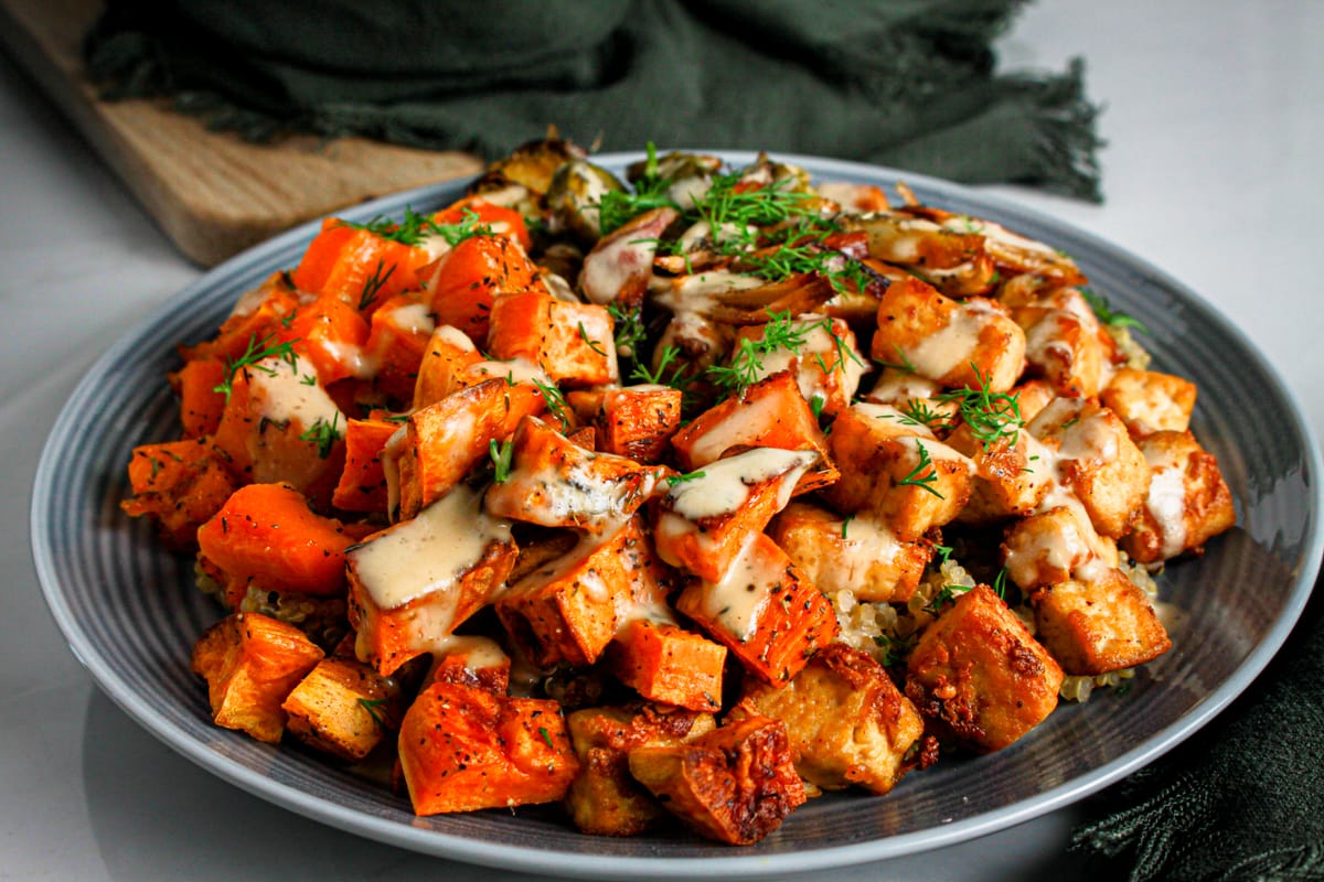 Crispy Tofu Winter Grain Bowl 