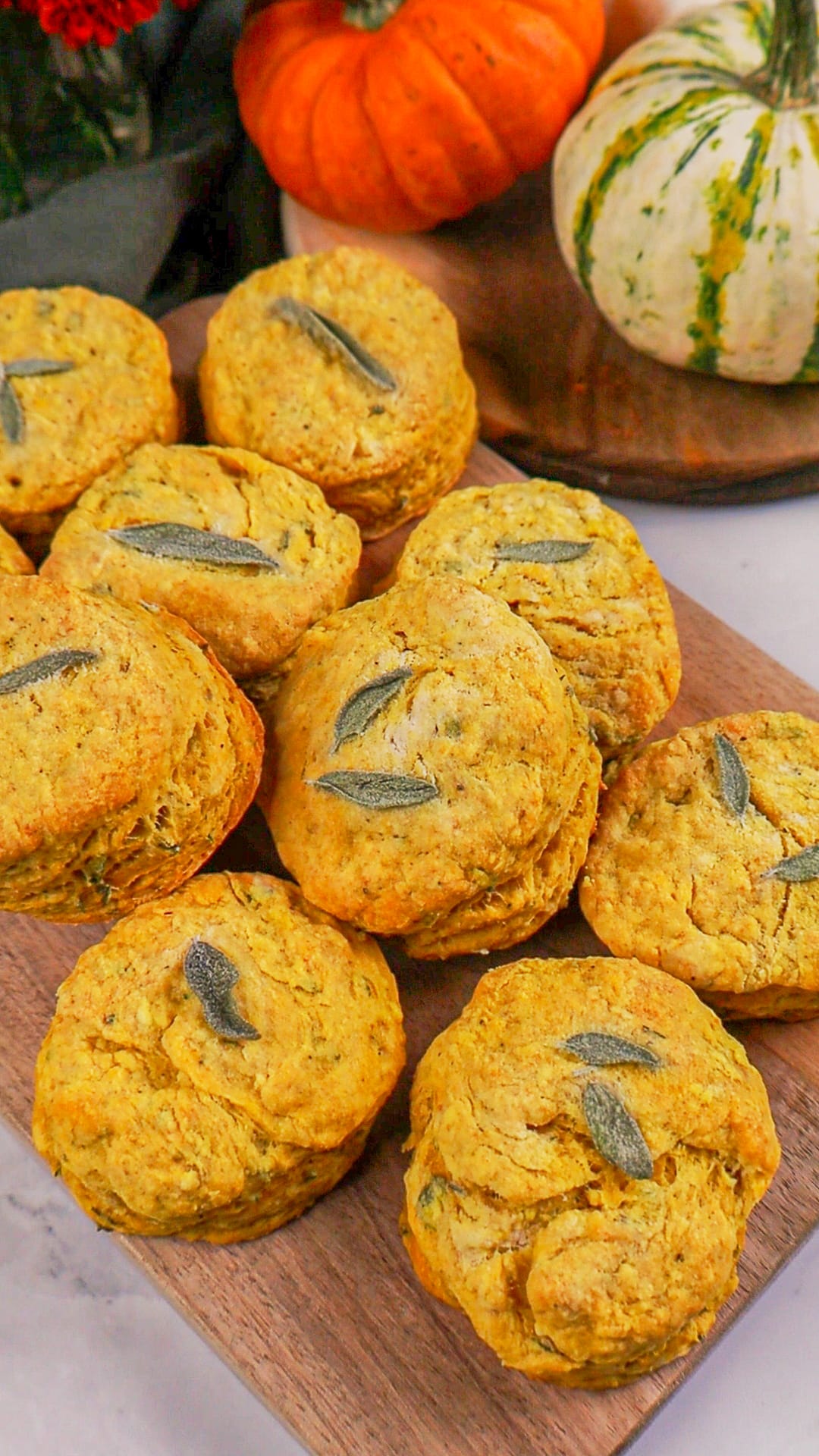Savory Pumpkin Sage and Rosemary Biscuits