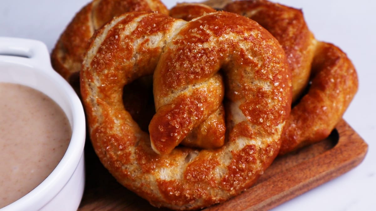 Apple Cider Soft Pretzels with Cider Glaze